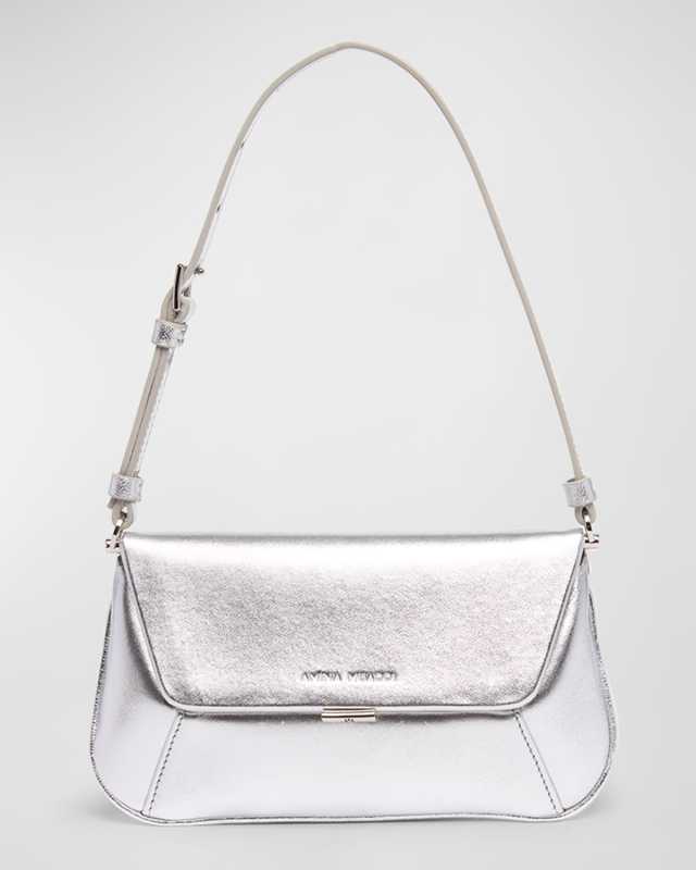 Ami Mini Frame Metallic Leather Shoulder Bag
